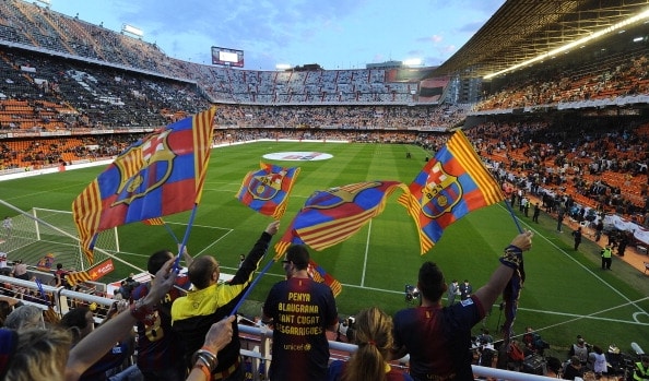 Al Mestalla, numeroso pubblico di fede blaugrana.