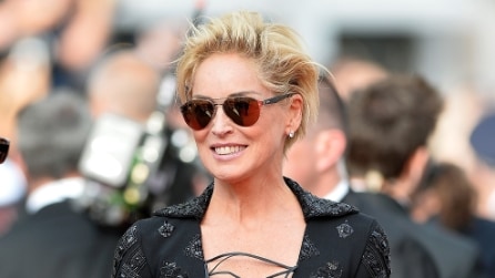 Sharon Stone, look spettinato da rock star a Cannes 2014