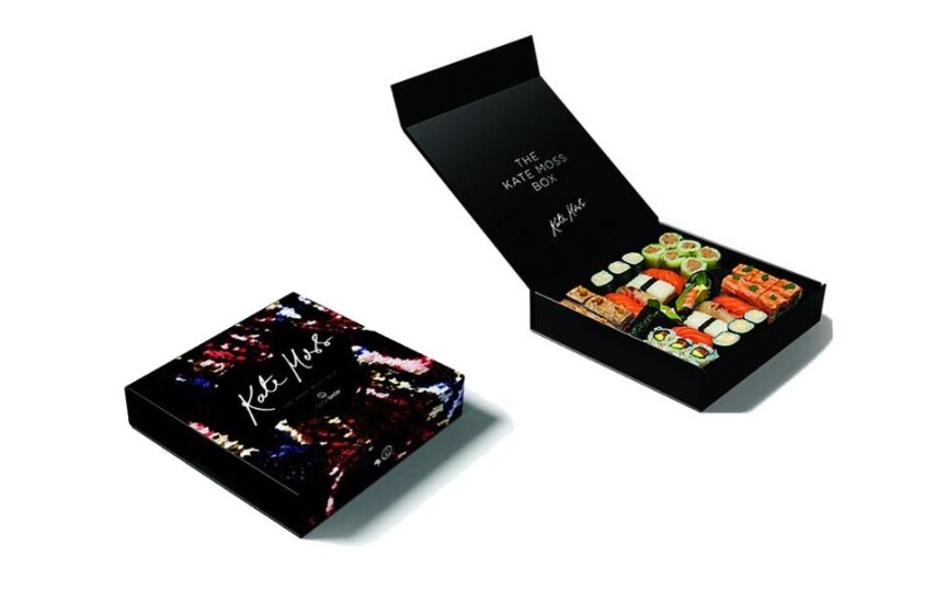 Kate Moss ha anche disegnato una speciale sushi box per la catena francese Sushi Shop.