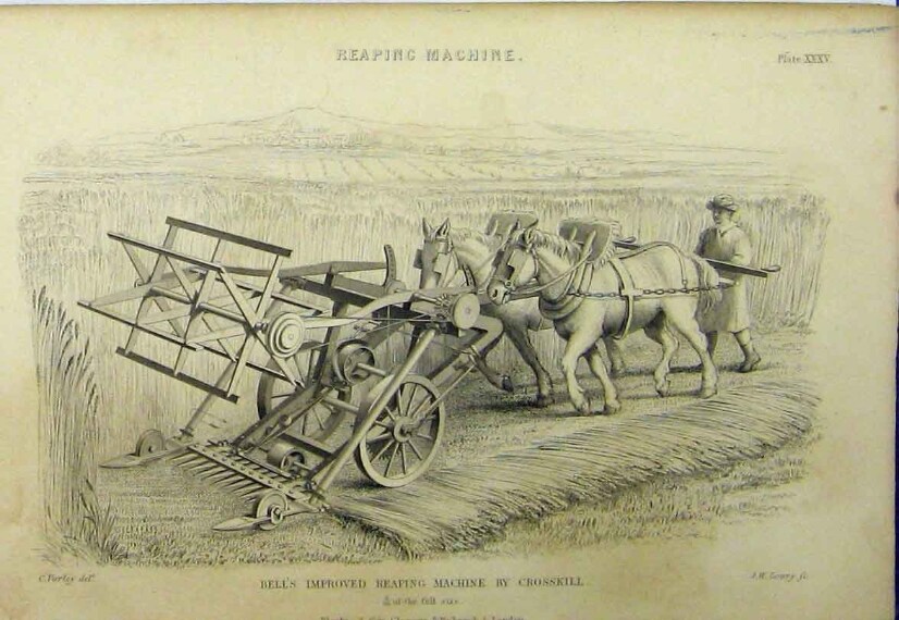 Il reverendo Patrick Bell definì "mietitrice meccanica" la sua invenzione (1826)