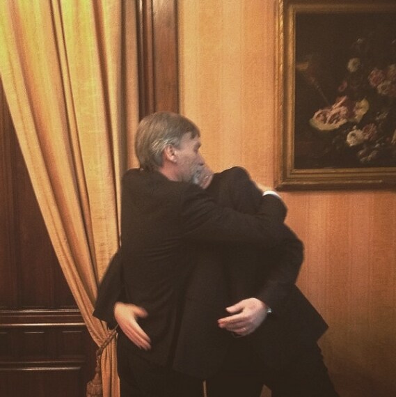 L'abbraccio tra Del Rio e Renzi (foto da Instagram)