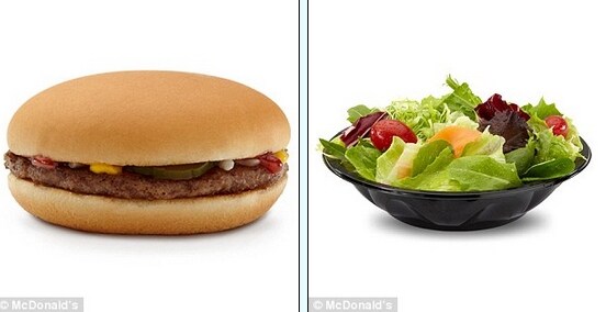 Un nutrizionista ha scelto questo "regular burger", preferendo sostituire le "patatine unte" ad una "fresca insalata verde" (Katherine Brooking).