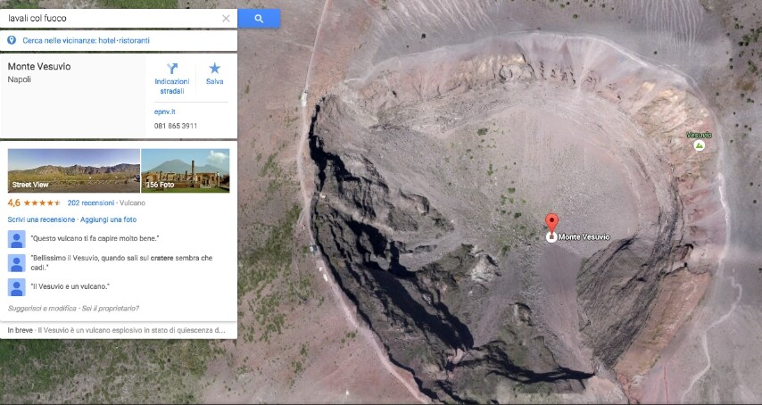 Google maps associa il coro razzista al Vesuvio