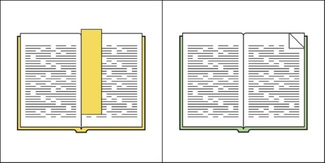 Chi usa il segnalibro e chi invece fa la "pieghetta" alla pagina