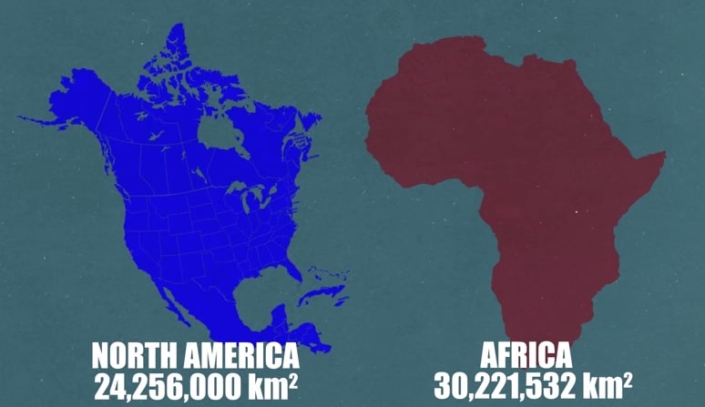 Con i suoi 30 milioni di Km quadrati rispetto ai 24 del Nord America.