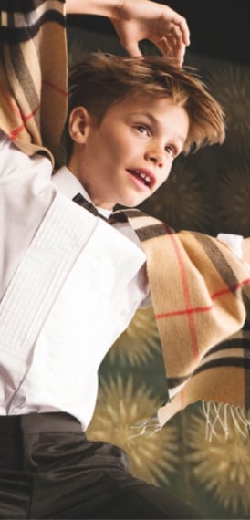 Romeo Beckham credit by Burberry