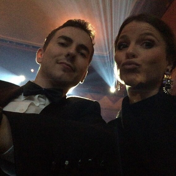 Con la fidanzata Nuria Tomas al Gala della Fim