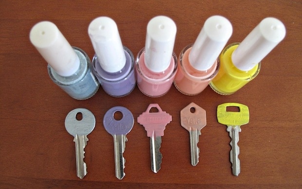 Fonte Immagine: http://jewelpie.com/colour-code-your-keys-with-nail-polish/