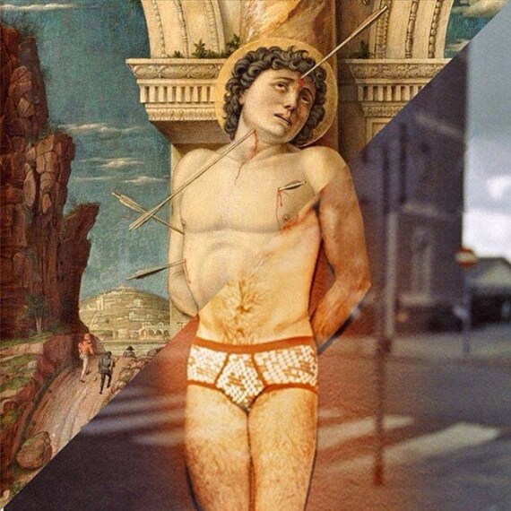 Andrea Mantegna, San Sebastiano, Kunsthistorisches Museum, Wien, 1456-1457 VS Luigi Ghirri, Rotterdam, 1973