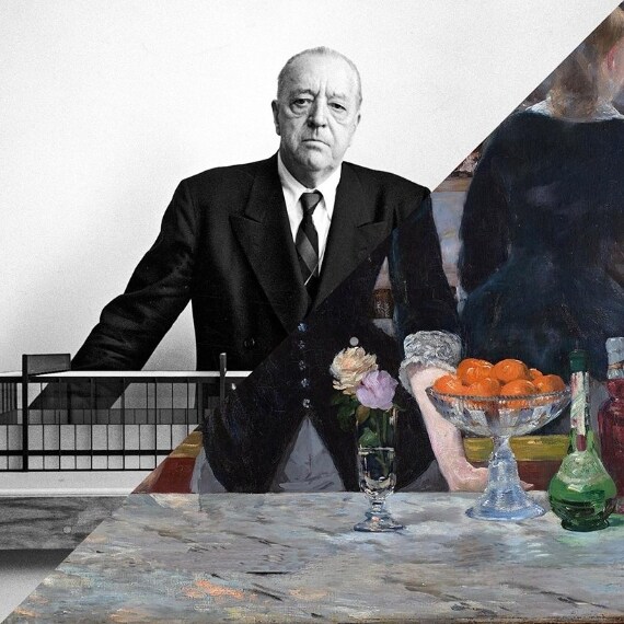 Ludwig Mies van der Rohe, Model of S.R. Crown Hall, Photography © Chicago History Museum VS Edouard Manet, Un bar aux Folies-Bergères, Courtauld Gallery, London, 1881-1882