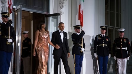 Il look di Michelle Obama all'ultima cena di Stato