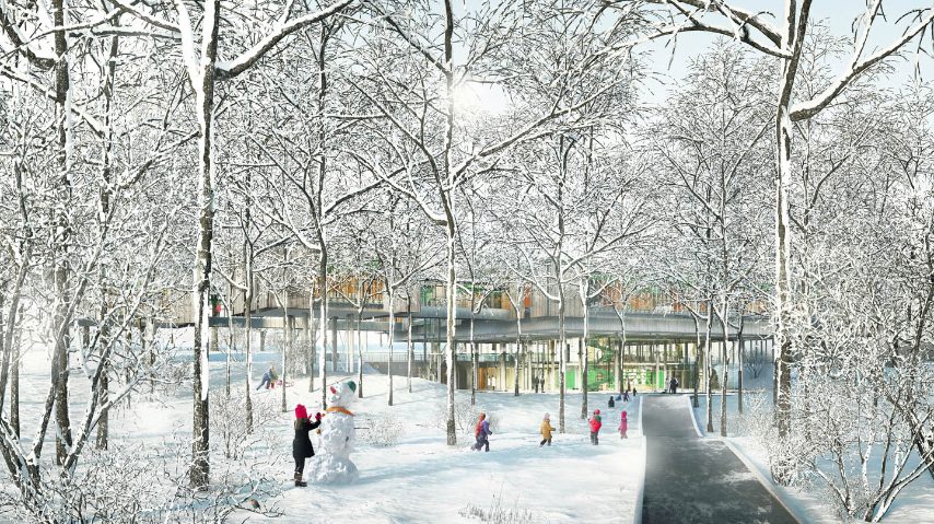 Render Vista generale nel periodo invernale © RPBW