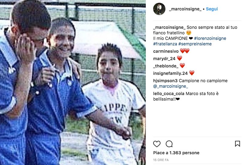 Marco è il quarto dei fratelli Insigne ed è 4 anni più piccolo di Lorenzo.