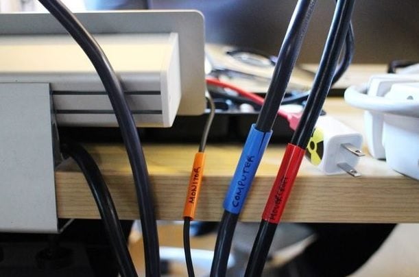 In our digital age wire management is critical. Use a few different colour straws to keep things really organized.