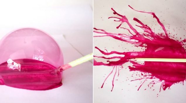 This technique is often called "blow paint". It is a creative and fun way to paint. Either load a little paint into the straw, or dab a small puddle onto your canvas, then gently blow through the straw to create a unique art piece.
