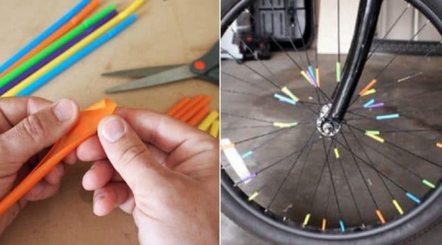 Straws can make a colourful and creative addition to your ride. the kids will love it.