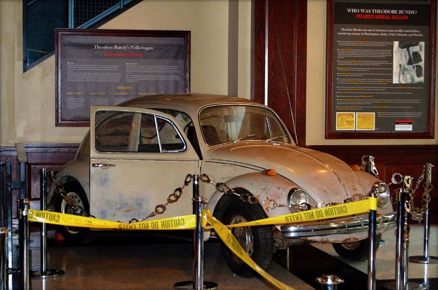 La Volkswagen Beetle di Bundy del 1968 è esposta all'Alcatraz East Crime Museum di Pigeon Forge, nel Tennessee