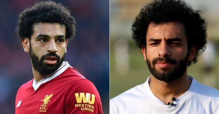 Mohamed Salah, attaccante dell'Egitto, ha una certa somiglianza con Hussein Ali, giocatore dell'Iran.