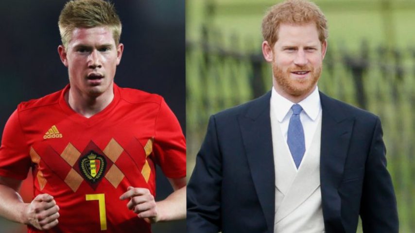 Kevin De Bruyne, centrocampista del Belgio, ha una certa somiglianza col neo-sposo pirncipe Harry.