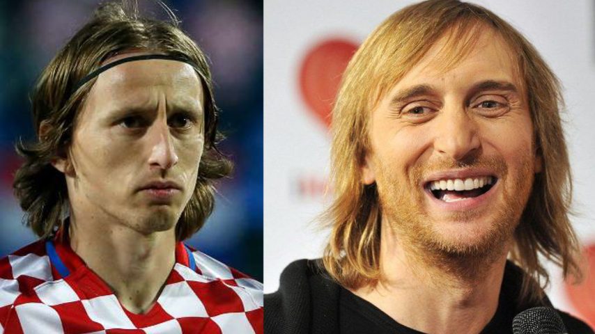 Luka Modric, stella della Croazia, viene considerato il sosia di David Guetta.