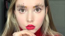 Glitter, gemme e paillettes: l'ultima moda per trasformare le sopracciglia per Natale