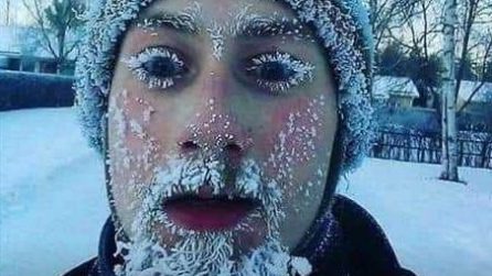 Quando le temperature polari ghiacciano anche baffi e ciglia