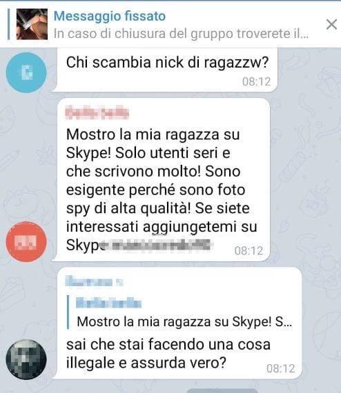 Pedofilia, revenge porn e stupri: la chat Telegram degli orrori