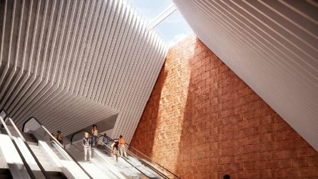 La nuova metro Linea 10 di Napoli col lucernario a forma di vulcano