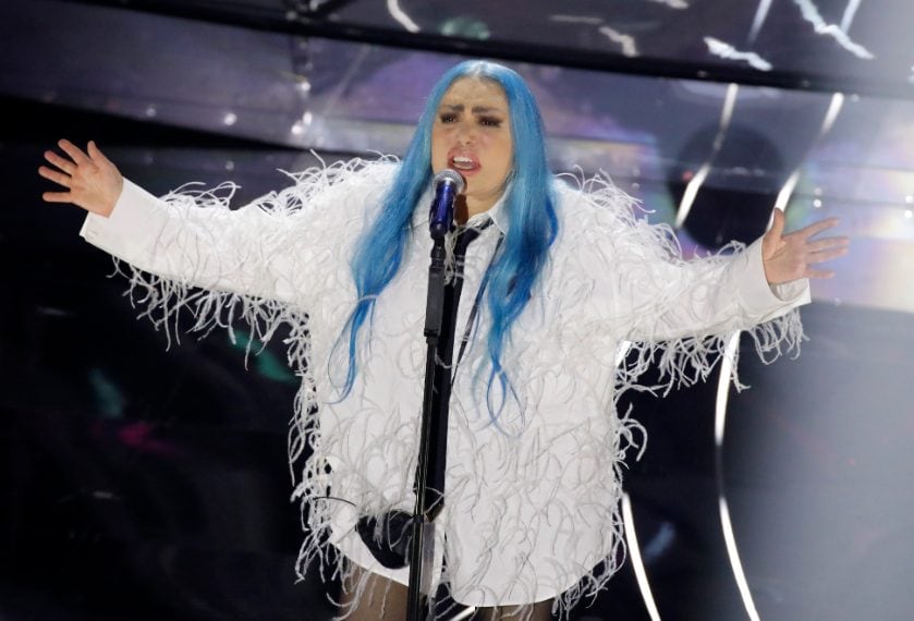 Loredana Berté in custom made Valentino, 2024