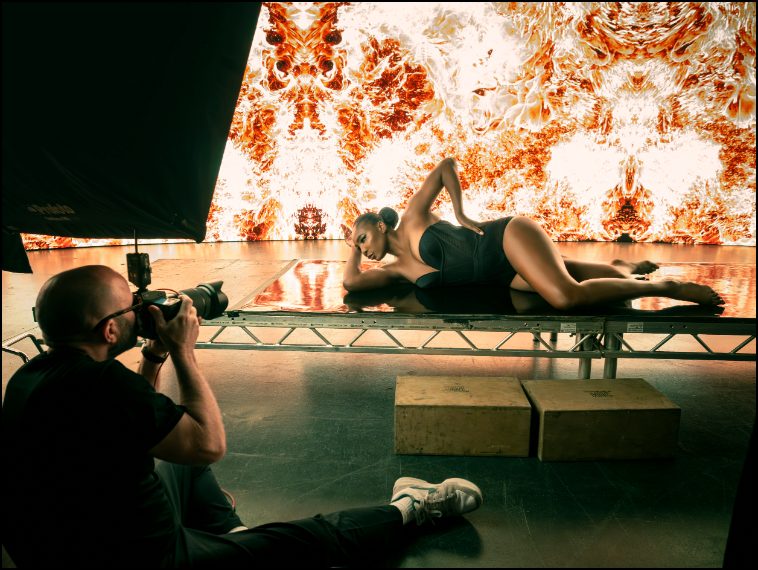 Dal backstage del Calendario Pirelli 2026 di Sølve Sundsbø, foto di Alessandro Scotti