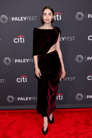 Lily Collins in Balenciaga