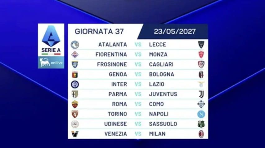 Trentasettesima giornata