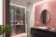 Bagno con piastrelle rosa