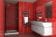 Piastrelle rosse in bagno