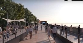 Come sarà il villaggio dell'America's Cup sul Lungomare di Napoli: pedane sugli scogli e piattaforme a mare