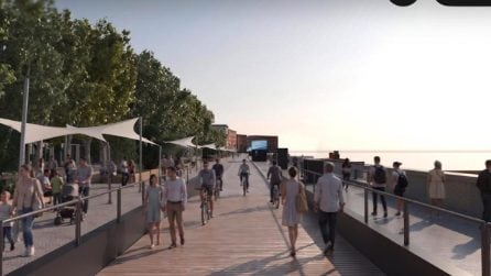 Come sarà il villaggio dell'America's Cup sul Lungomare di Napoli: pedane sugli scogli e piattaforme a mare