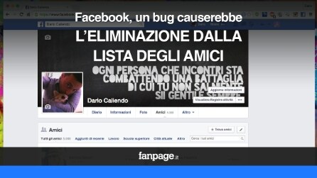 Facebook, un bug causerebbe l'eliminazione dalla lista degli amici