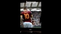 600 presenze in serie A: l'ingresso trionfale in campo di Francesco Totti