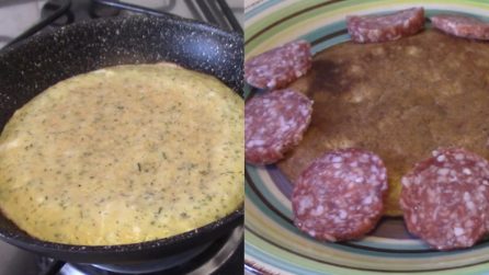 Frittata pancake senza olio: ideale per una cenetta veloce e saporita