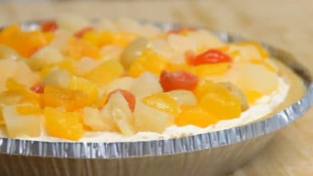 Cheesecake macedonia: gustosa, colorata e senza cottura