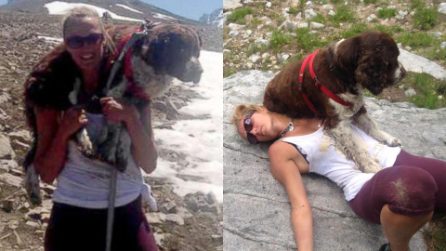 Porta sulle spalle un cane di 25 chili per 6 ore. Il coraggio di Tia Vargas gli ha salvato la vita