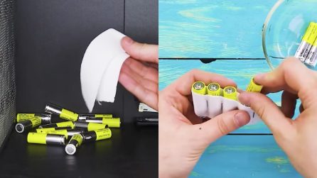 Come tenere in ordine le pile: basta un elastico e una spillatrice