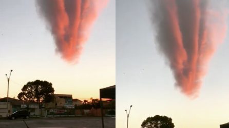 La nuvola che mette paura: sembra un meteorite che cade