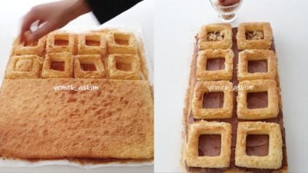Ricava dei quadrati dalla torta: un'ottima idea per rendere originale il dessert