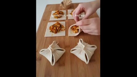 Sacchetti di pasta sfoglia ripieni: una ricette semplice e squisita