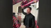 L'Atletico Madrid vince contro l'Arsenal ed ecco come reagisce Diego Simeone in tribuna