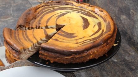 Cheesecake zebrata senza base: l'alternativa al goloso dessert