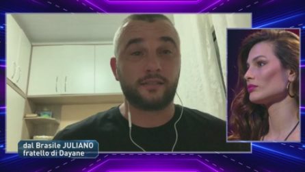 Grande Fratello VIP - La telefonata di Juliano, il fratello di Dayane Mello