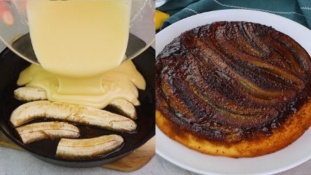 Torta rovesciata alle banane e caramello: facile, saporita e veloce da preparare!