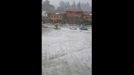 Violenta grandinata nel Veronese: strade allagate